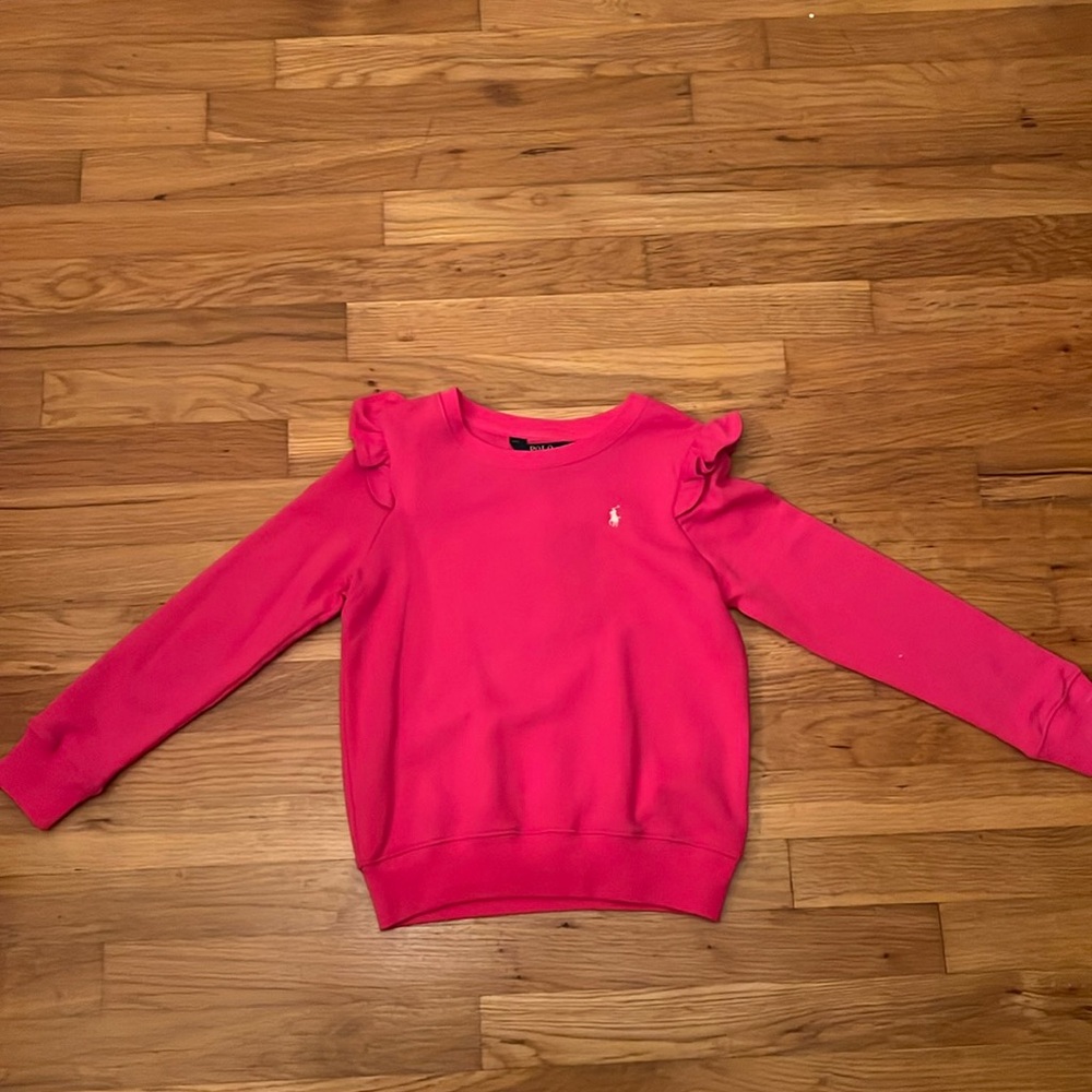 Polo, Ralph Lauren pink sweatshirt with small logo NWT Girls 6X